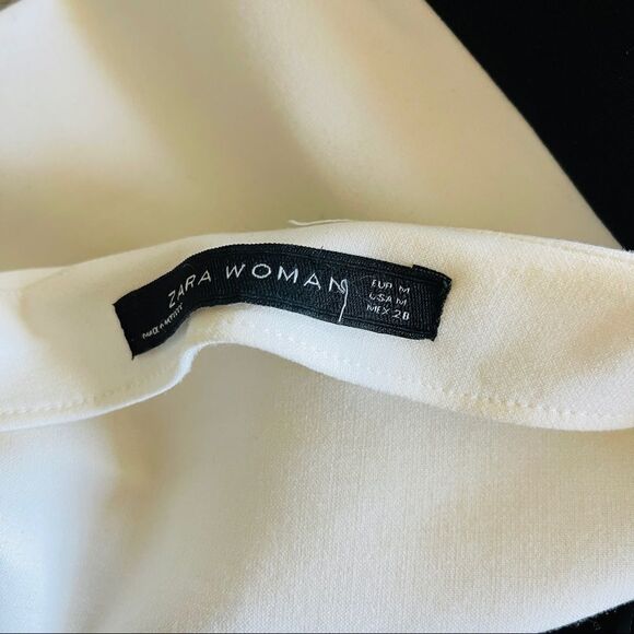 Zara Women's Size M Color Block Scalloped Jersey Dress - Picture 7 of 7